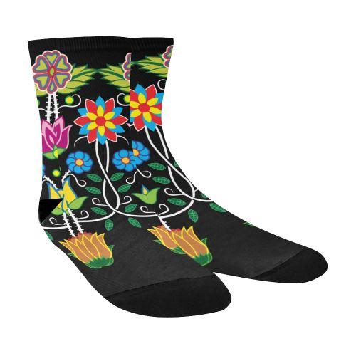 Floral Beadwork-04 Crew Socks Crew Socks e-joyer 