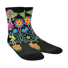 Load image into Gallery viewer, Floral Beadwork-04 Crew Socks Crew Socks e-joyer 
