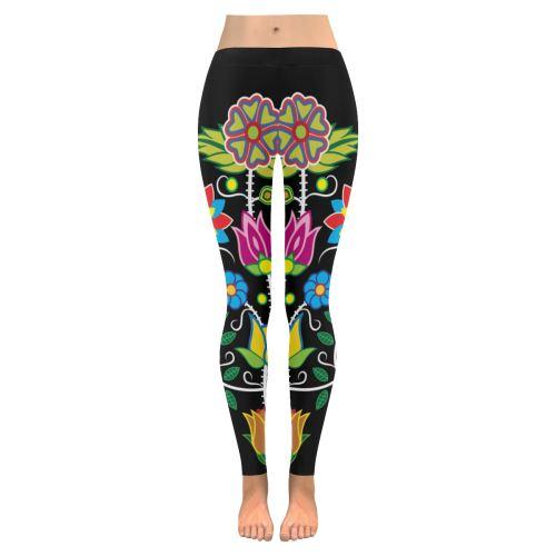 Floral Beadwork-04 New All-Over Women's Leggings Leggings e-joyer 