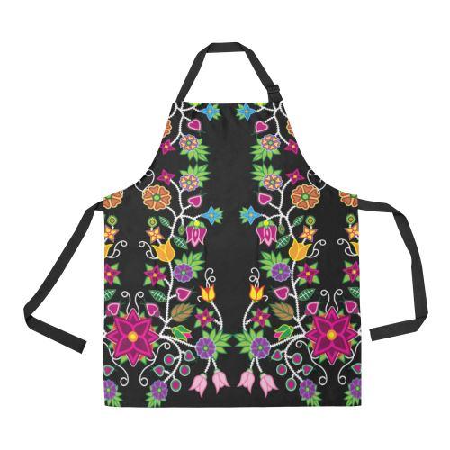 Floral Beadwork All Over Print Apron All Over Print Apron e-joyer 