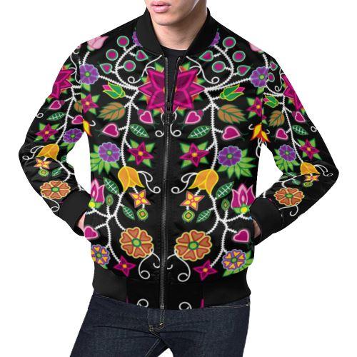 Floral Beadwork All Over Print Bomber Jacket for Men/Large Size (Model H19) All Over Print Bomber Jacket for Men/Large (H19) e-joyer 
