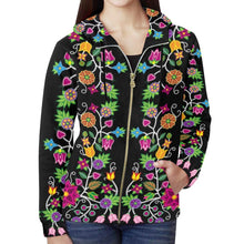 Load image into Gallery viewer, Floral Beadwork All Over Print Full Zip Hoodie for Women (Model H14) hoodie e-joyer 
