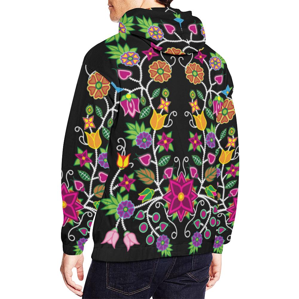 Floral Beadwork All Over Print Hoodie for Men (USA Size) (Model H13) All Over Print Hoodie for Men (H13) e-joyer 