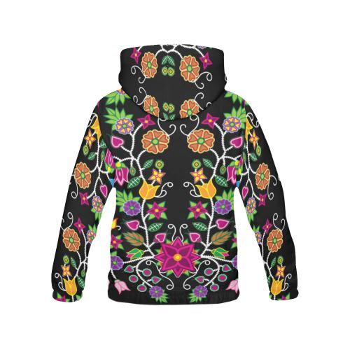 Floral Beadwork All Over Print Hoodie for Women (USA Size) (Model H13) All Over Print Hoodie for Women (H13) e-joyer 