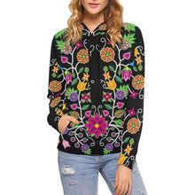 Load image into Gallery viewer, Floral Beadwork All Over Print Hoodie for Women (USA Size) (Model H13) All Over Print Hoodie for Women (H13) e-joyer 
