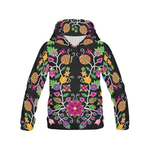 Floral Beadwork All Over Print Hoodie for Women (USA Size) (Model H13) All Over Print Hoodie for Women (H13) e-joyer 