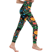 Load image into Gallery viewer, Floral Beadwork Four Clans All Over Print High-Waisted Leggings (Model L36) High-Waisted Leggings (L36) e-joyer 
