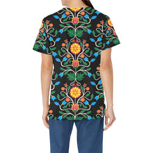 Load image into Gallery viewer, Floral Beadwork Four Clans All Over Print Scrub Top Scrub Top e-joyer 
