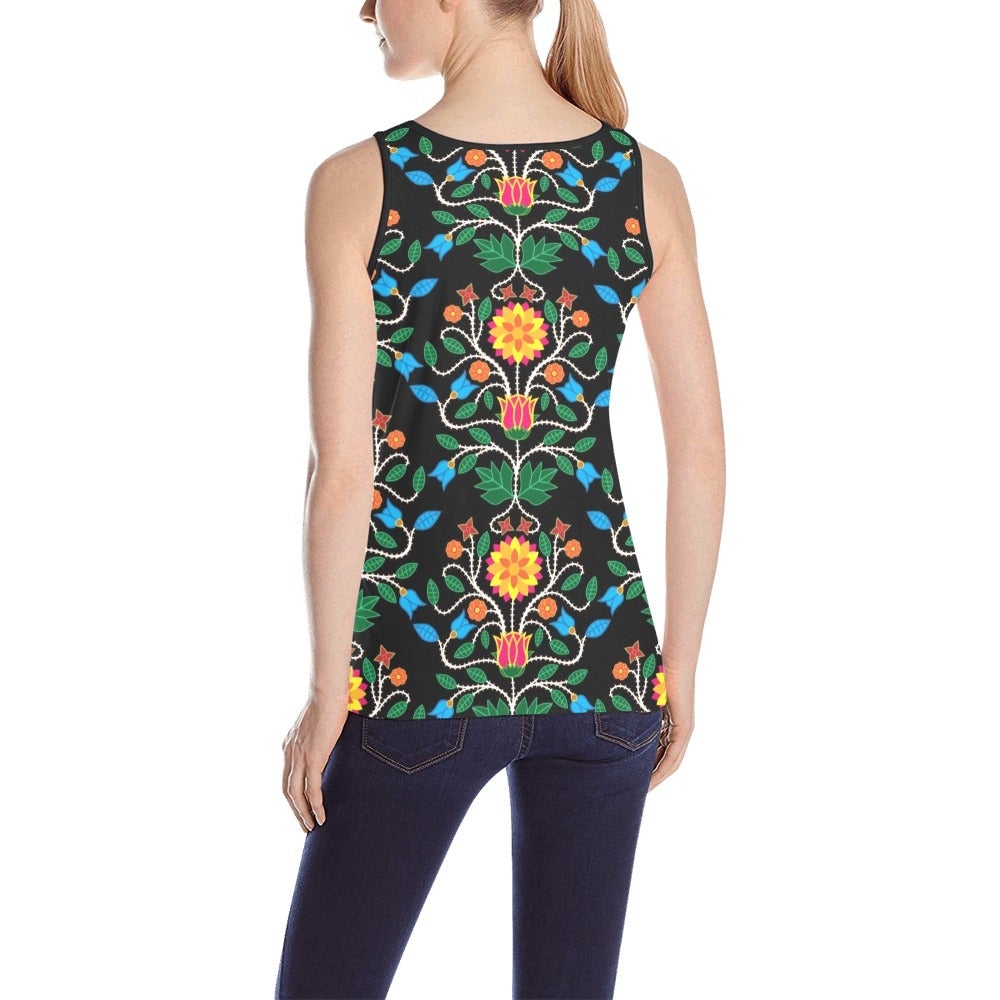 Floral Beadwork Four Clans All Over Print Tank Top for Women (Model T43) All Over Print Tank Top for Women (T43) e-joyer 