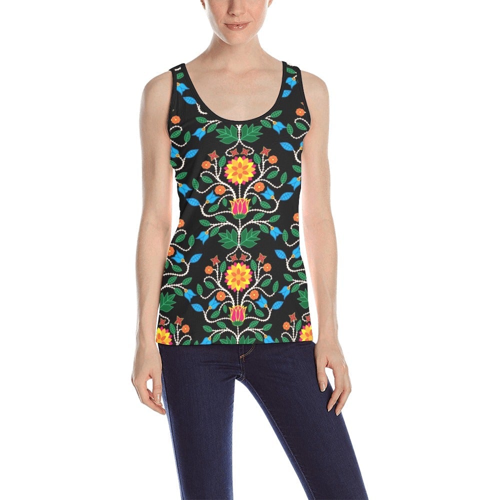 Floral Beadwork Four Clans All Over Print Tank Top for Women (Model T43) All Over Print Tank Top for Women (T43) e-joyer 