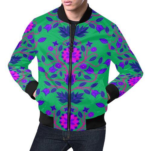Floral Beadwork Four Clans Deep Lake All Over Print Bomber Jacket for Men/Large Size (Model H19) All Over Print Bomber Jacket for Men/Large (H19) e-joyer 