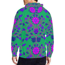 Load image into Gallery viewer, Floral Beadwork Four Clans Deep Lake All Over Print Full Zip Hoodie for Men (Model H14) All Over Print Full Zip Hoodie for Men (H14) e-joyer 
