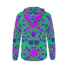 Load image into Gallery viewer, Floral Beadwork Four Clans Deep Lake All Over Print Full Zip Hoodie for Women (Model H14) All Over Print Full Zip Hoodie for Women (H14) e-joyer 
