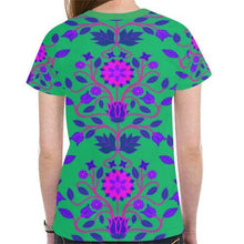 Load image into Gallery viewer, Floral Beadwork Four Clans Deep Lake New All Over Print T-shirt for Women (Model T45) New All Over Print T-shirt for Women (T45) e-joyer 
