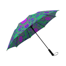 Load image into Gallery viewer, Floral Beadwork Four Clans Deep Lake Semi-Automatic Foldable Umbrella Semi-Automatic Foldable Umbrella e-joyer 
