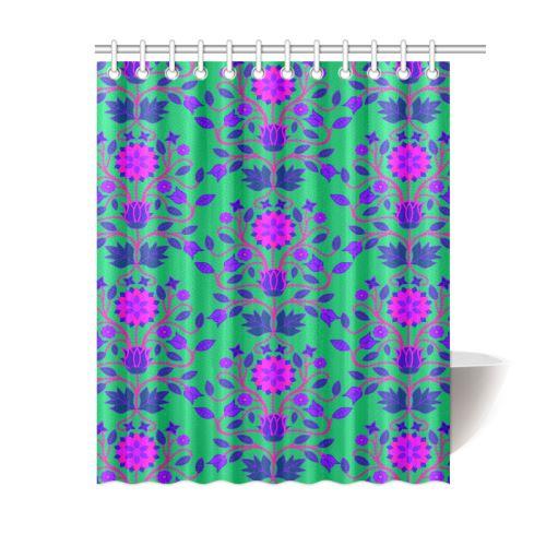 Floral Beadwork Four Clans Deep Lake Shower Curtain 60