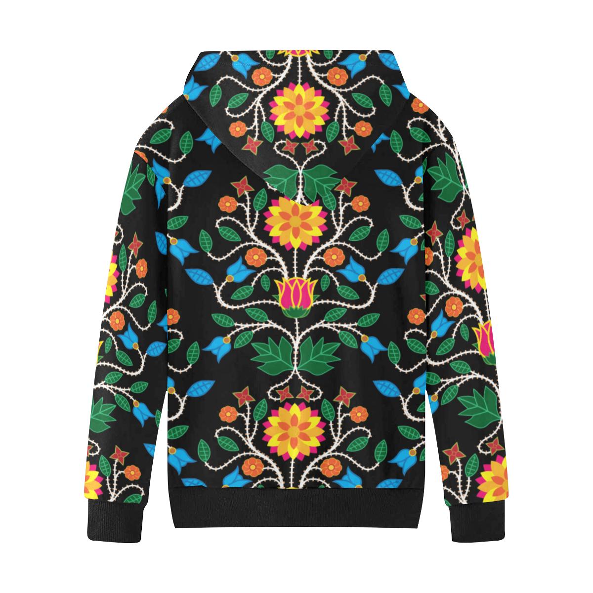 Floral Beadwork Four Clans Kids' All Over Print Hoodie (Model H38) Kids' AOP Hoodie (H38) e-joyer 