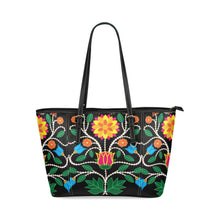 Load image into Gallery viewer, Floral Beadwork Four Clans Leather Tote Bag/Large (Model 1640) Leather Tote Bag (1640) e-joyer 
