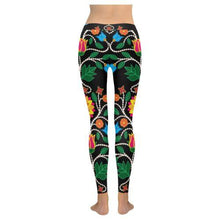 Load image into Gallery viewer, Floral Beadwork Four Clans Low Rise Leggings (Invisible Stitch) (Model L05) Low Rise Leggings (Invisible Stitch) (L05) e-joyer 
