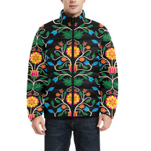 Load image into Gallery viewer, Floral Beadwork Four Clans Men&#39;s Stand Collar Padded Jacket (Model H41) Men&#39;s Stand Collar Padded Jacket (H41) e-joyer 
