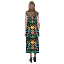 Load image into Gallery viewer, Floral Beadwork Four Clans Phaedra Sleeveless Open Fork Long Dress (Model D08) Phaedra Sleeveless Open Fork Long Dress (D08) e-joyer 
