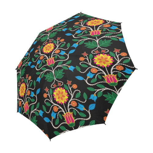 Floral Beadwork Four Clans Semi-Automatic Foldable Umbrella Semi-Automatic Foldable Umbrella e-joyer 