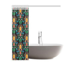 Load image into Gallery viewer, Floral Beadwork Four Clans Shower Curtain 60&quot;x72&quot; Shower Curtain 60&quot;x72&quot; e-joyer 
