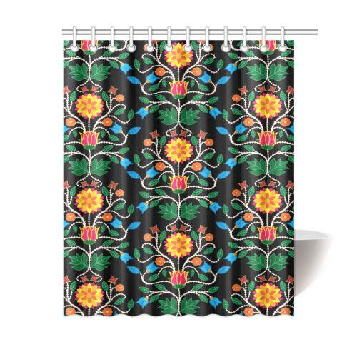 Floral Beadwork Four Clans Shower Curtain 60