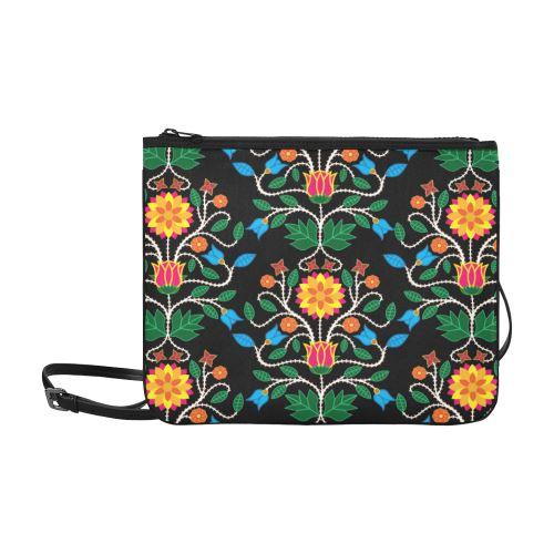 Floral Beadwork Four Clans Slim Clutch Bag (Model 1668) Slim Clutch Bags (1668) e-joyer 