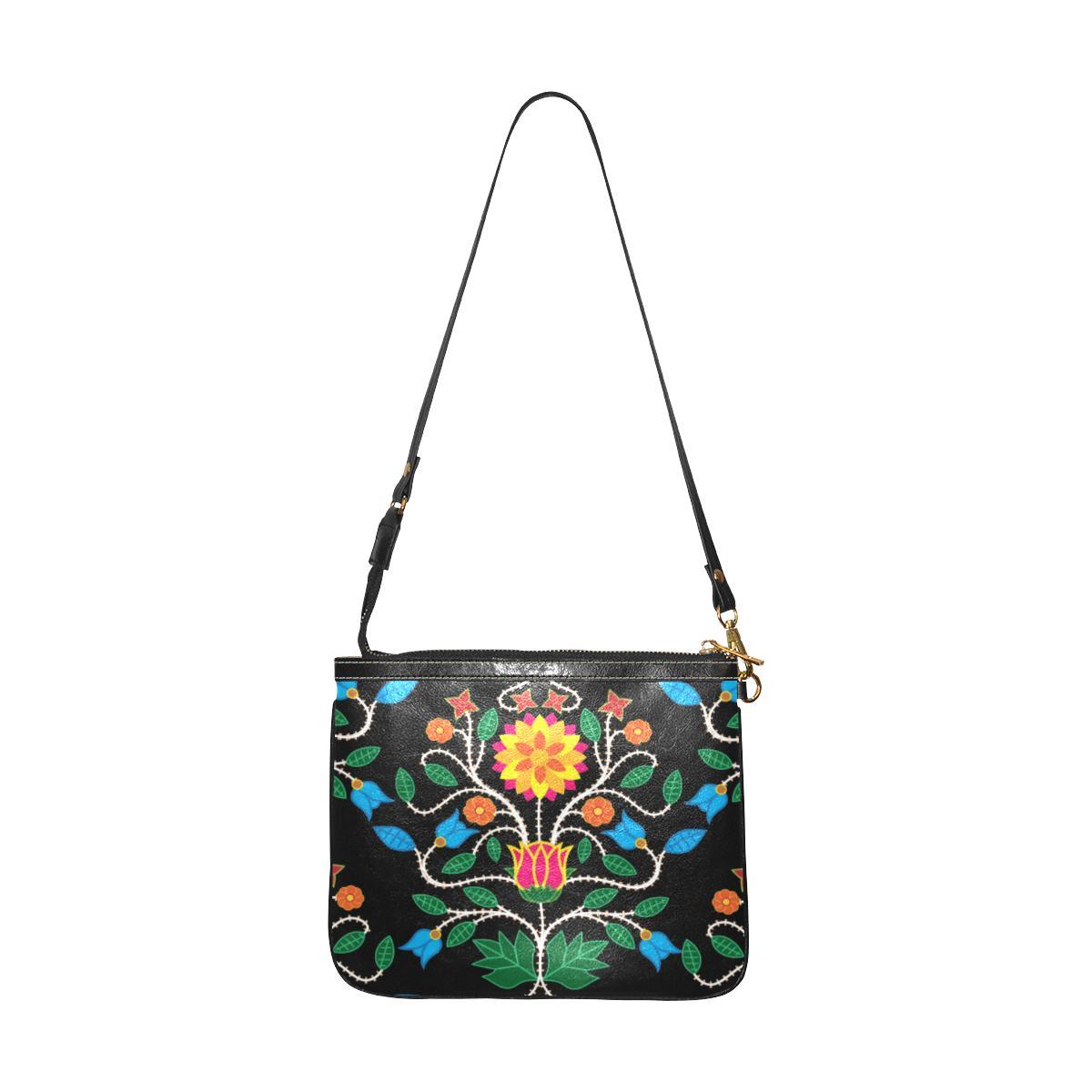 Floral Beadwork Four Clans Small Shoulder Bag (Model 1710) Small Shoulder Bag (1710) e-joyer 