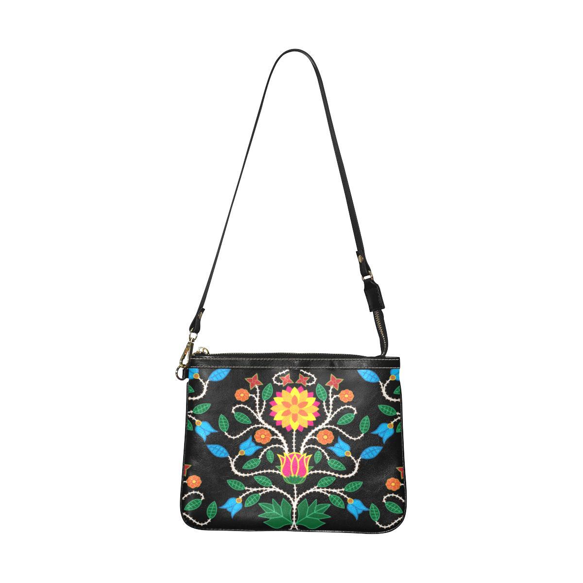 Floral Beadwork Four Clans Small Shoulder Bag (Model 1710) Small Shoulder Bag (1710) e-joyer 