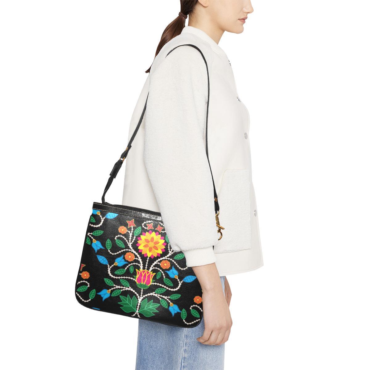 Floral Beadwork Four Clans Small Shoulder Bag (Model 1710) Small Shoulder Bag (1710) e-joyer 