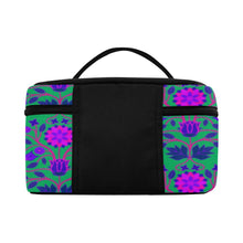 Load image into Gallery viewer, Floral Beadwork Four Clans Teal Cosmetic Bag/Large (Model 1658) Cosmetic Bag e-joyer 
