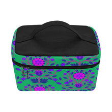 Load image into Gallery viewer, Floral Beadwork Four Clans Teal Cosmetic Bag/Large (Model 1658) Cosmetic Bag e-joyer 
