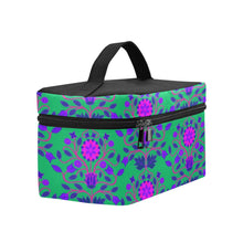 Load image into Gallery viewer, Floral Beadwork Four Clans Teal Cosmetic Bag/Large (Model 1658) Cosmetic Bag e-joyer 
