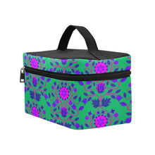 Load image into Gallery viewer, Floral Beadwork Four Clans Teal Cosmetic Bag/Large (Model 1658) Cosmetic Bag e-joyer 
