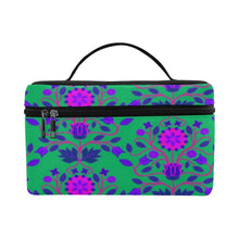 Load image into Gallery viewer, Floral Beadwork Four Clans Teal Cosmetic Bag/Large (Model 1658) Cosmetic Bag e-joyer 
