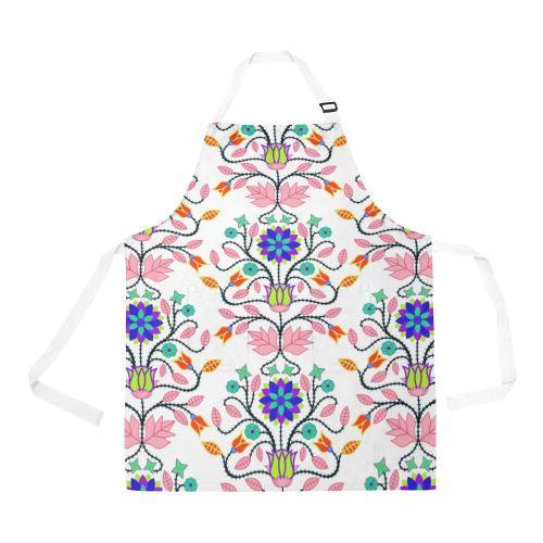 Floral Beadwork Four Clans White All Over Print Apron All Over Print Apron e-joyer 