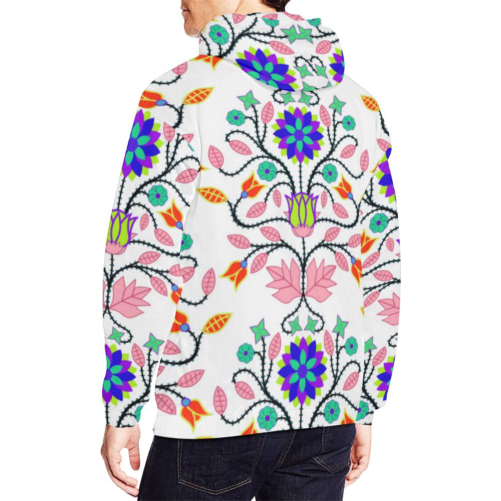Floral Beadwork Four Clans White All Over Print Hoodie for Men (USA Size) (Model H13) All Over Print Hoodie for Men (H13) e-joyer 