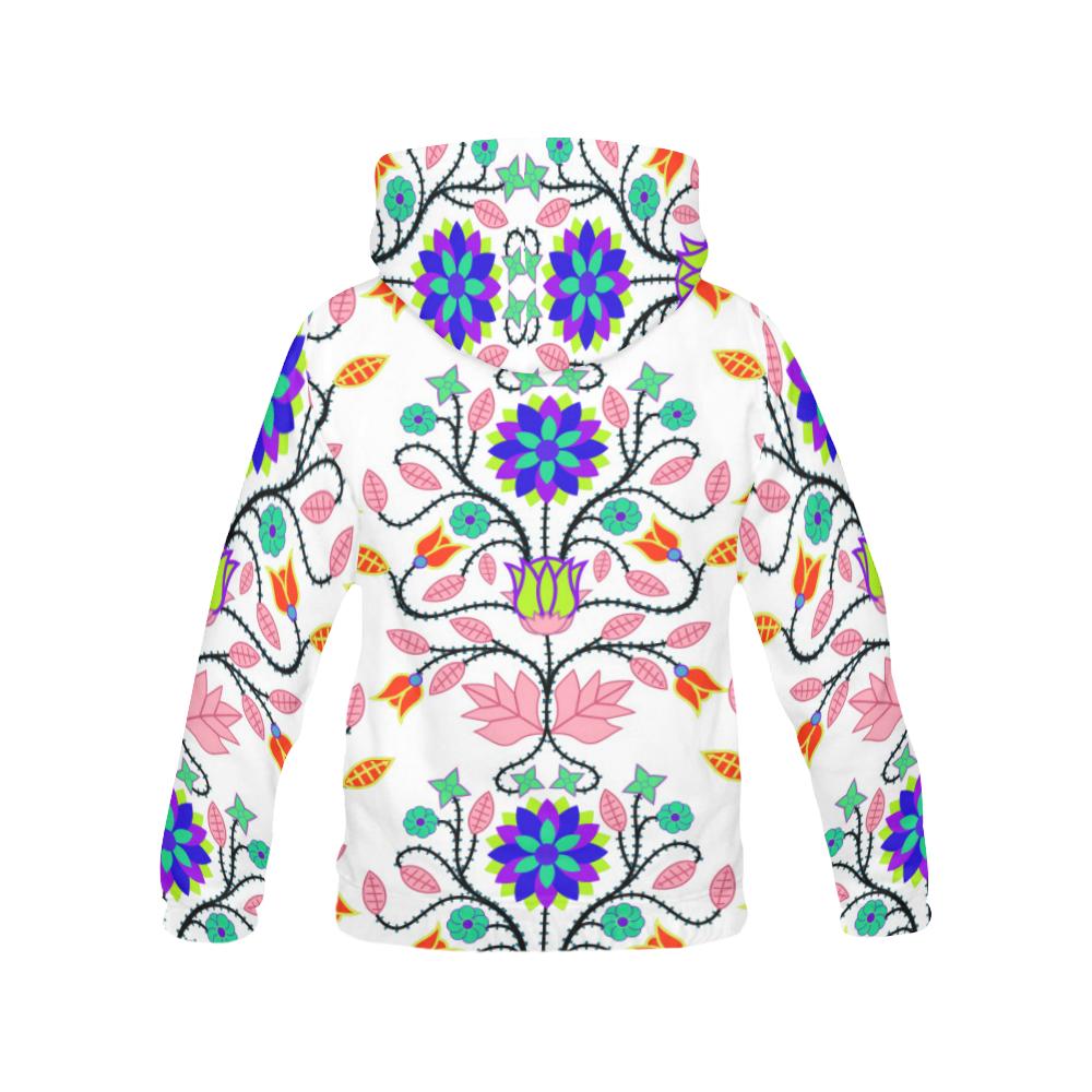 Floral Beadwork Four Clans White All Over Print Hoodie for Men (USA Size) (Model H13) All Over Print Hoodie for Men (H13) e-joyer 