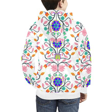 Load image into Gallery viewer, Floral Beadwork Four Clans White Kids&#39; All Over Print Hoodie (Model H38) Kids&#39; AOP Hoodie (H38) e-joyer 
