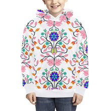 Load image into Gallery viewer, Floral Beadwork Four Clans White Kids&#39; All Over Print Hoodie (Model H38) Kids&#39; AOP Hoodie (H38) e-joyer 
