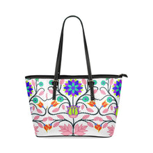 Load image into Gallery viewer, Floral Beadwork Four Clans White Leather Tote Bag/Large (Model 1640) Leather Tote Bag (1640) e-joyer 
