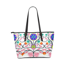 Load image into Gallery viewer, Floral Beadwork Four Clans White Leather Tote Bag/Large (Model 1640) Leather Tote Bag (1640) e-joyer 
