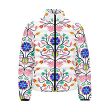 Load image into Gallery viewer, Floral Beadwork Four Clans White Men&#39;s Stand Collar Padded Jacket (Model H41) Men&#39;s Stand Collar Padded Jacket (H41) e-joyer 
