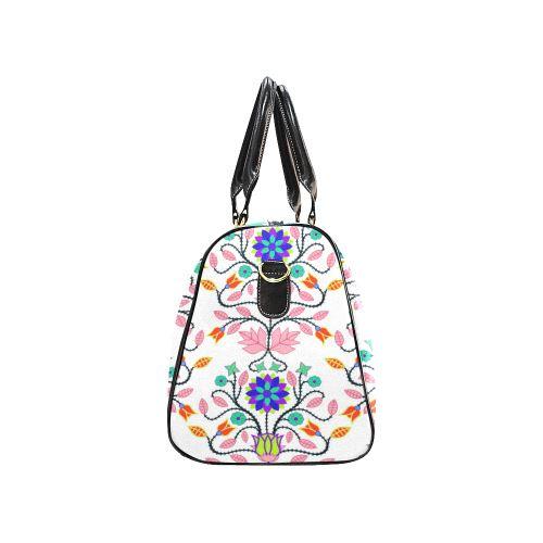 Floral Beadwork Four Clans White New Waterproof Travel Bag/Large (Model 1639) Waterproof Travel Bags (1639) e-joyer 