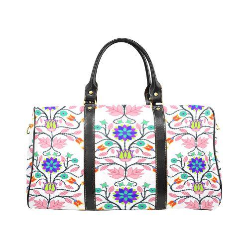 Floral Beadwork Four Clans White New Waterproof Travel Bag/Large (Model 1639) Waterproof Travel Bags (1639) e-joyer 