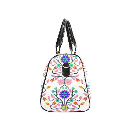 Floral Beadwork Four Clans White New Waterproof Travel Bag/Large (Model 1639) Waterproof Travel Bags (1639) e-joyer 