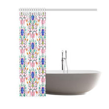 Load image into Gallery viewer, Floral Beadwork Four Clans White Shower Curtain 60&quot;x72&quot; Shower Curtain 60&quot;x72&quot; e-joyer 
