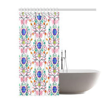 Load image into Gallery viewer, Floral Beadwork Four Clans White Shower Curtain 60&quot;x72&quot; Shower Curtain 60&quot;x72&quot; e-joyer 
